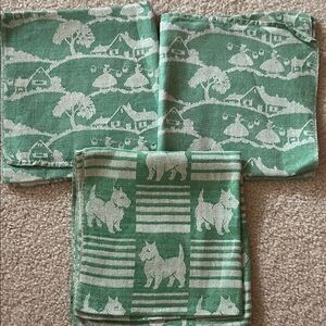 Bundle of 3 Vintage Jacquard Tea Towels